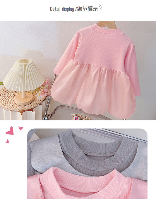 Silver Grey Petal Collar Satin Bow Bubble Frock – TYM-CXM-068