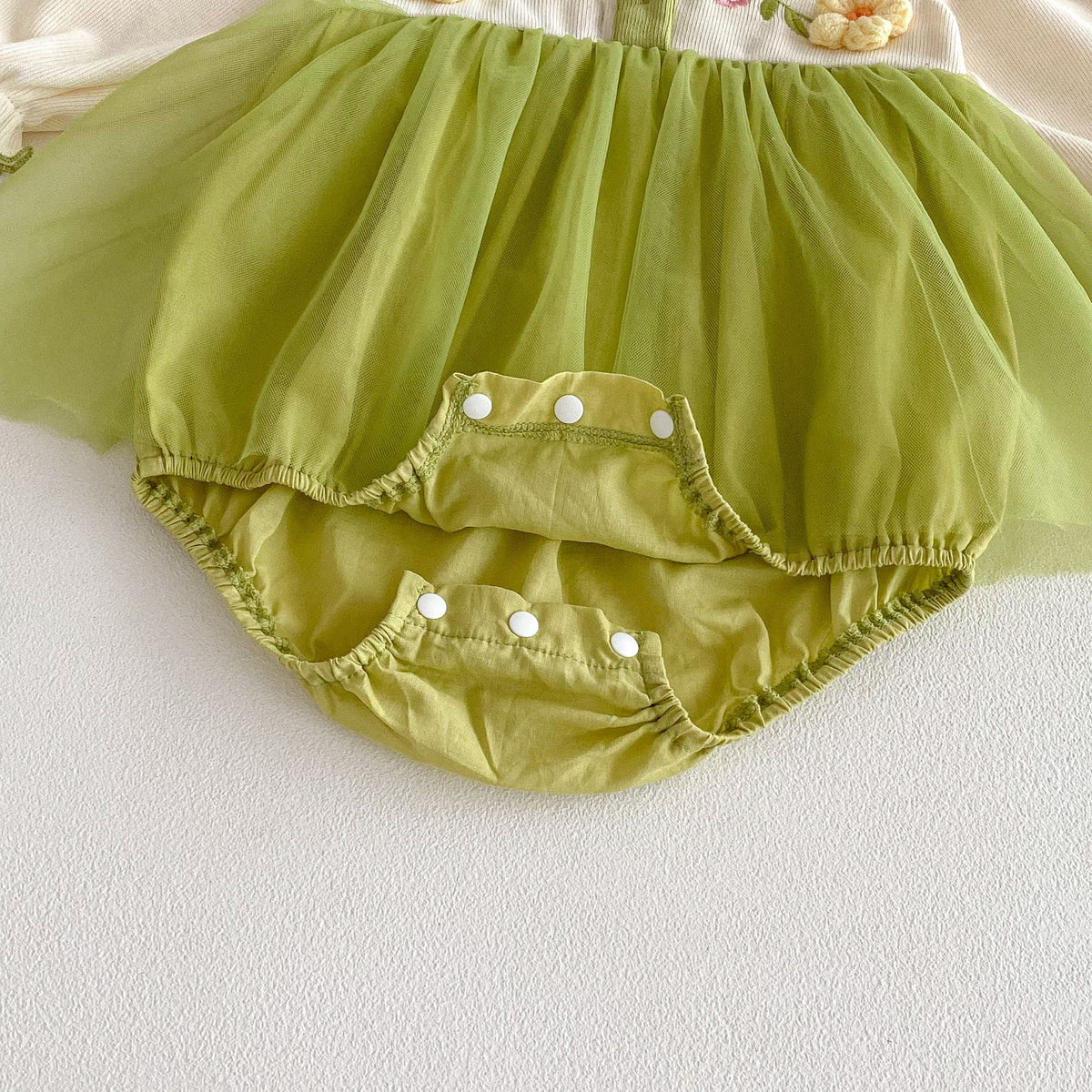 Green Flower Embroidered Tulle Romper – TYM-FCN-003