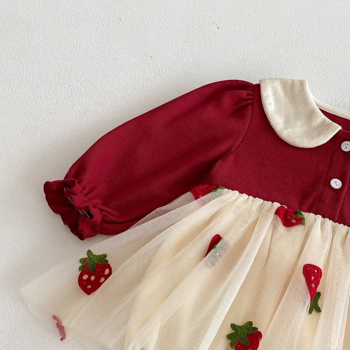 Red Strawberry Tulle Skirted Romper – TYM-FCN-020