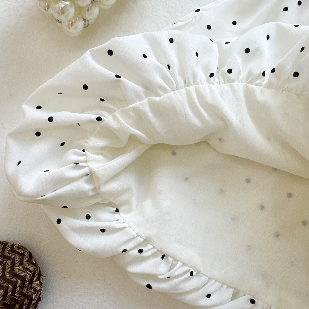 White Polka Dot Halter Ruffle Bubble Dress – TYM-PCY-001