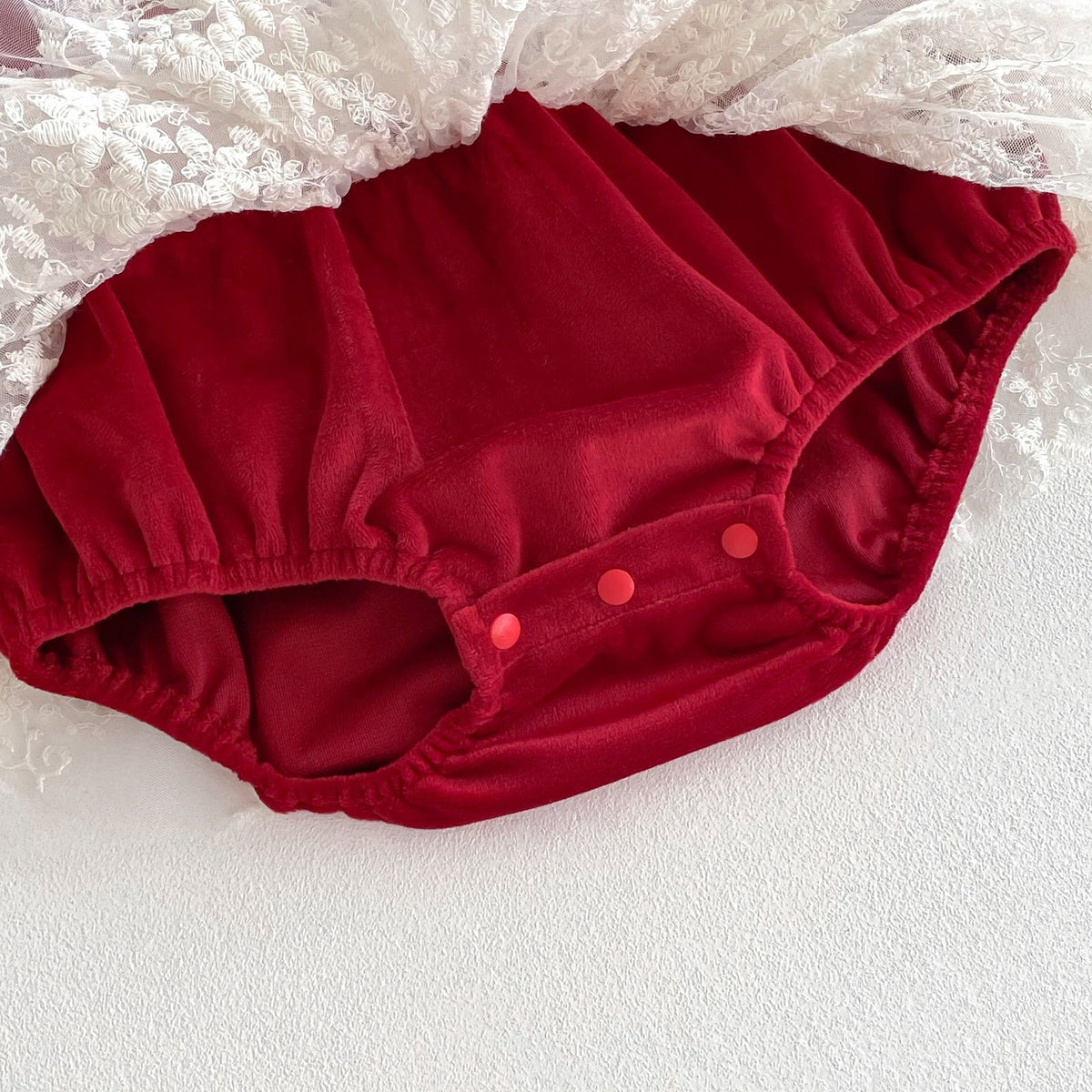 Red Velvet Lace Pinafore Romper – TYM-FCN-004