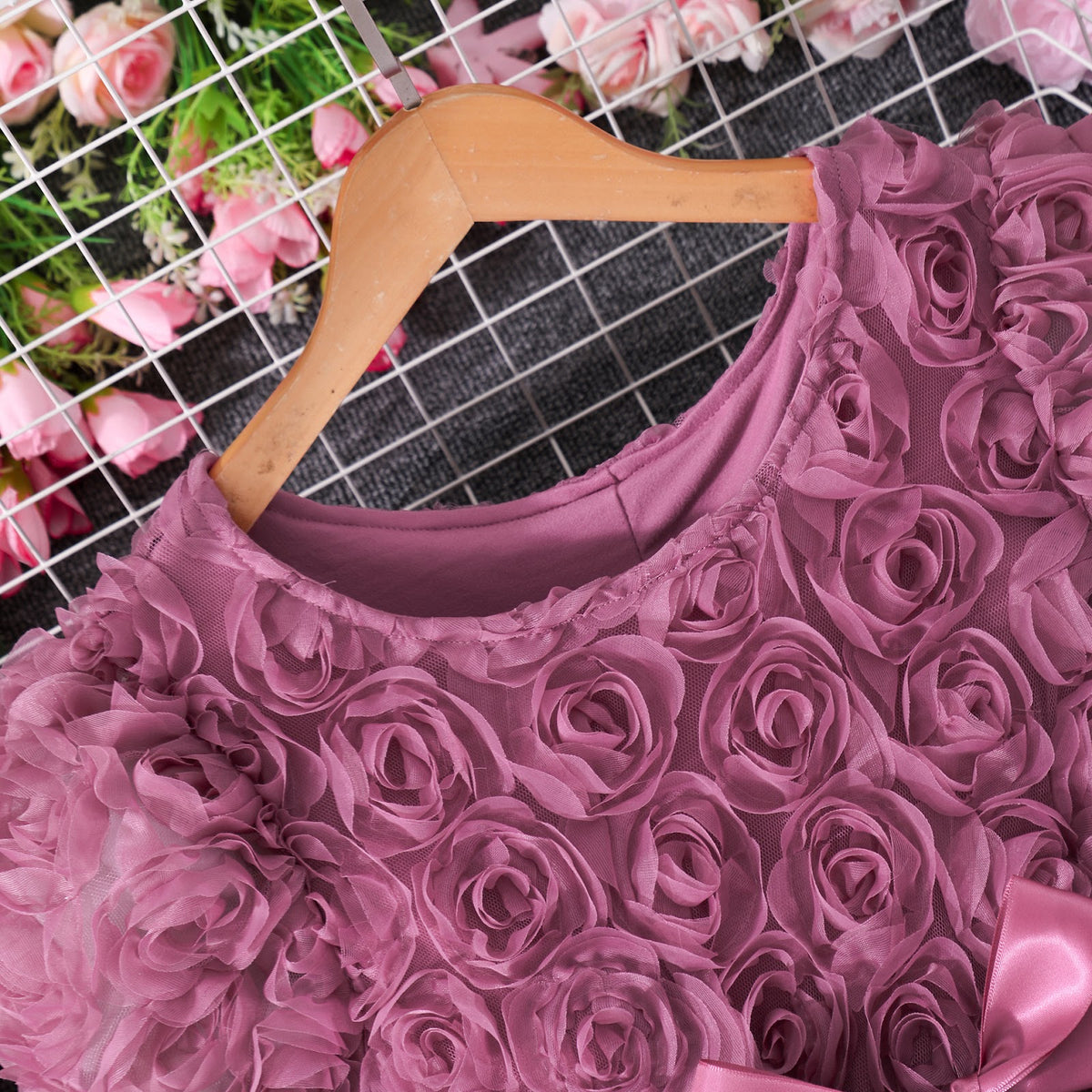 Mauve Rosette Party Frock – TYM-SZL-001