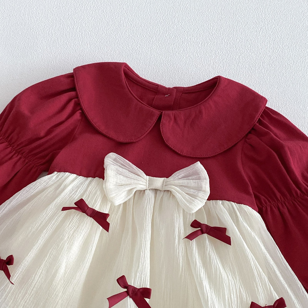 Red & Cream Bow Skirted Romper – TYM-FCN-005