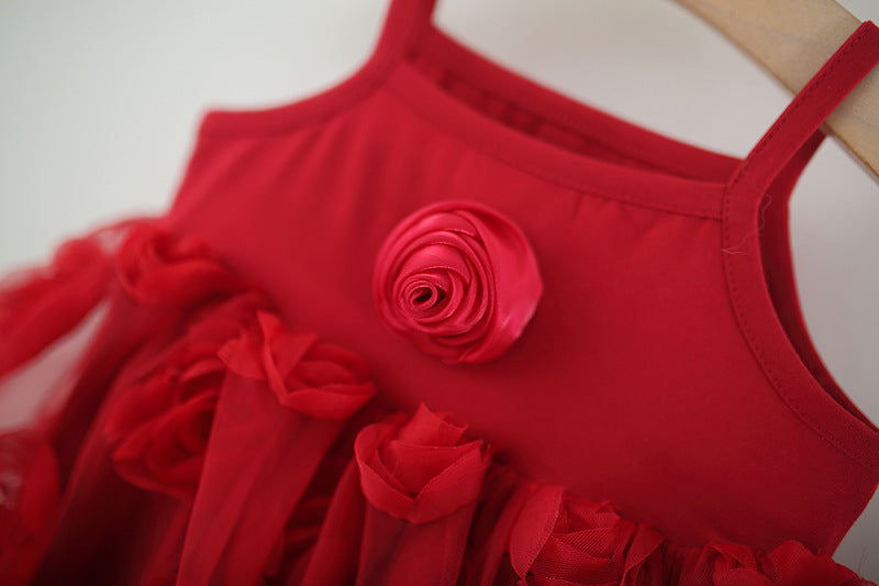 Red Rosette Bubble Slip Frock – TYM-TZO-003