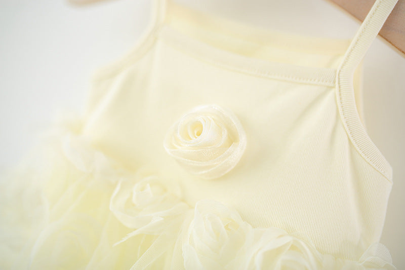 Lemon Yellow Rosette Bubble Slip Frock – TYM-TZO-004