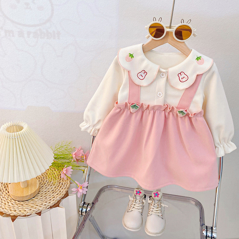 Pink Bunny Collar Suspender Frock – TYM-CXM-059