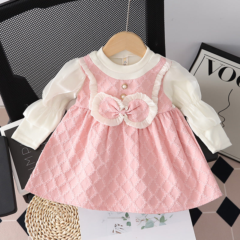 Pink Quilted Bow Frock – TYM-CXM-062