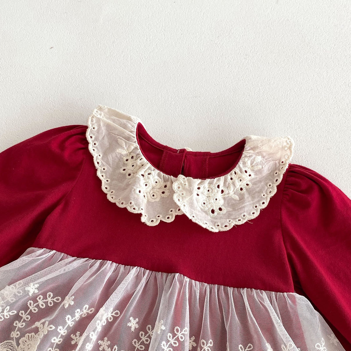 Red Lace Collar Skirted Romper – TYM-FCN-007