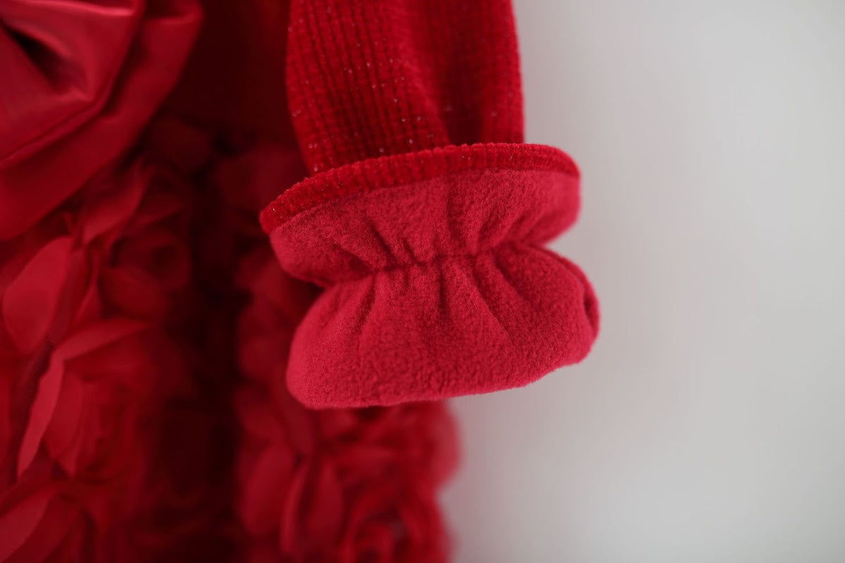 Red Rosette Big Bow Ruffle Neck Frock – TYM-WZX-062