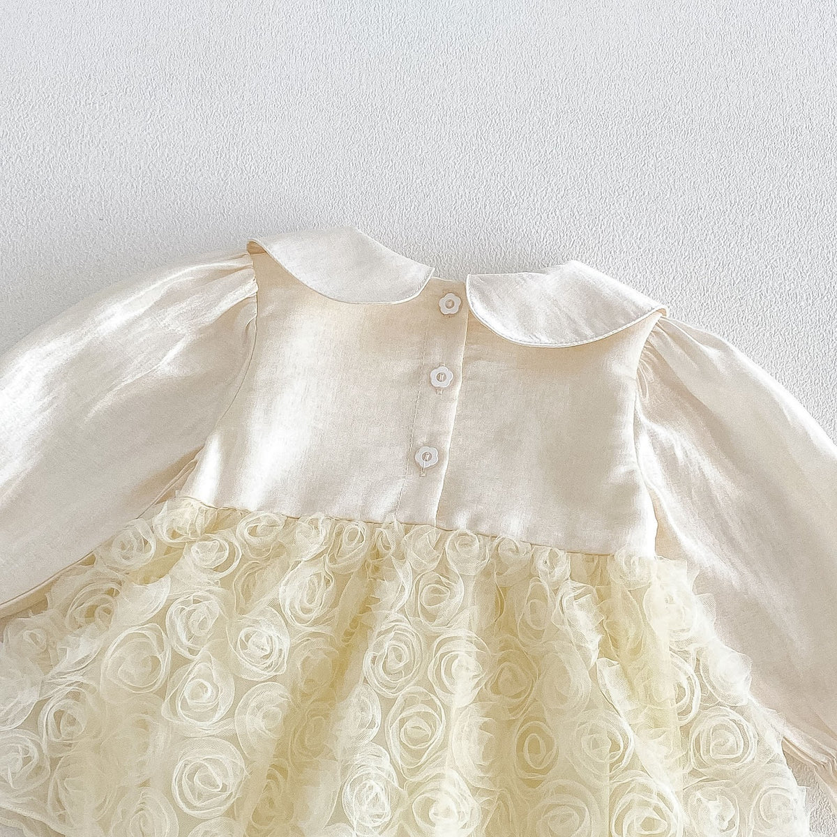 Cream Rosette Skirted Romper – TYM-FCN-016
