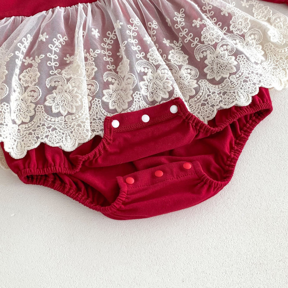 Red Lace Collar Skirted Romper – TYM-FCN-007