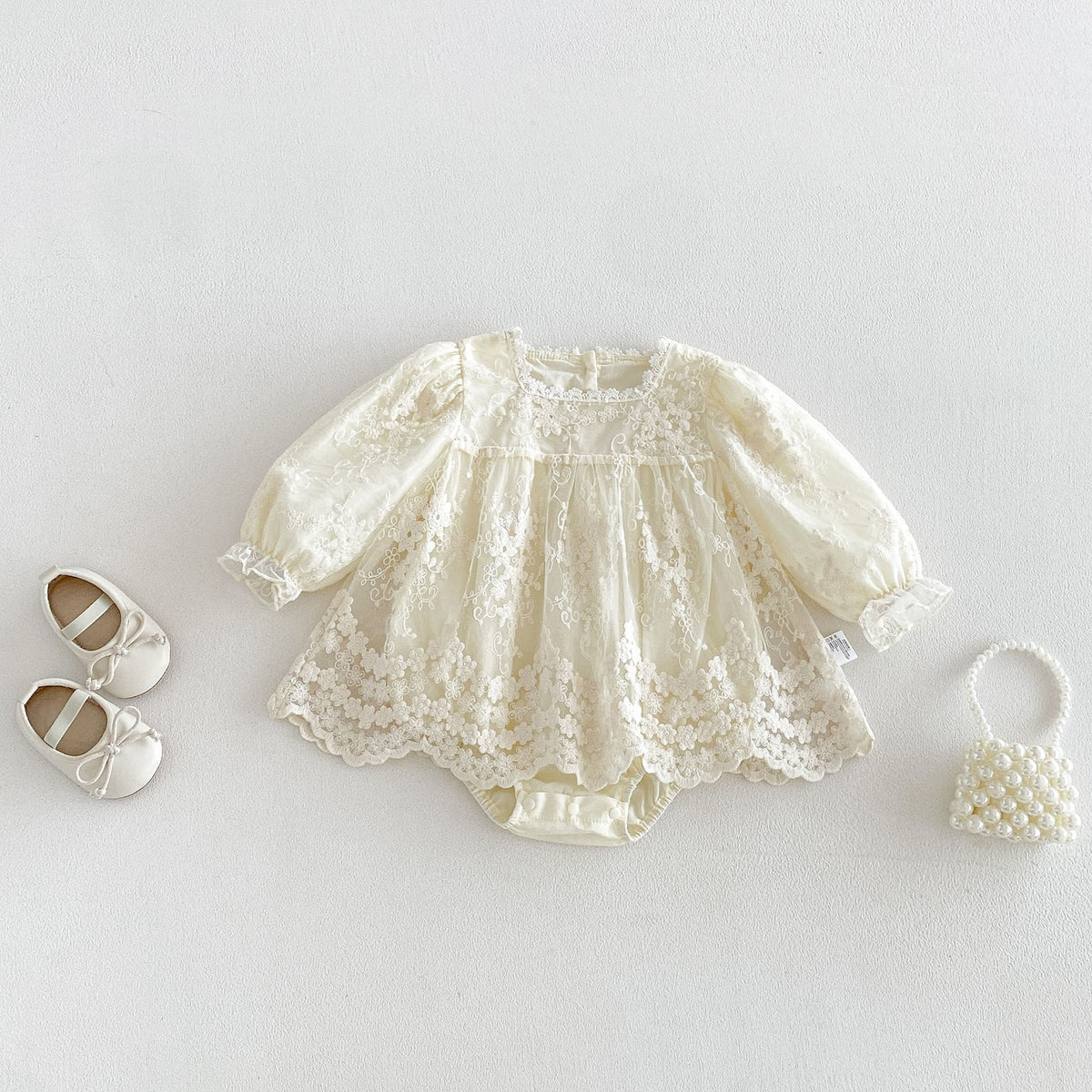 Cream Floral Lace Square Neck Romper – TYM-FCN-021