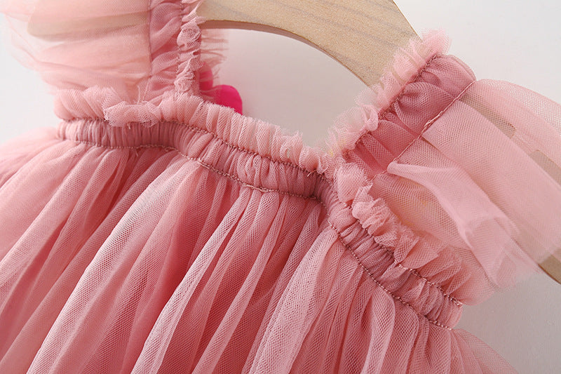 Dusty Rose Flower Patch Tulle Sundress – TYM-TZO-028