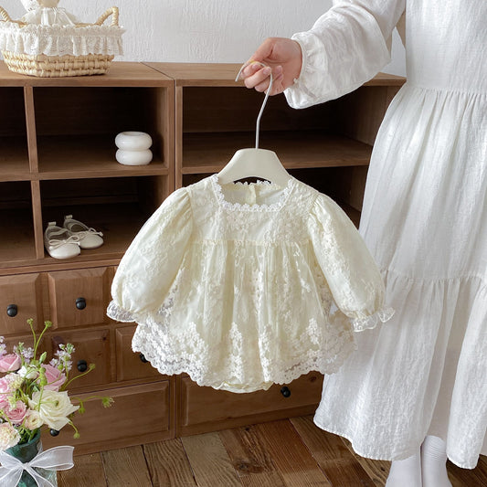 Cream Floral Lace Square Neck Romper – TYM-FCN-021