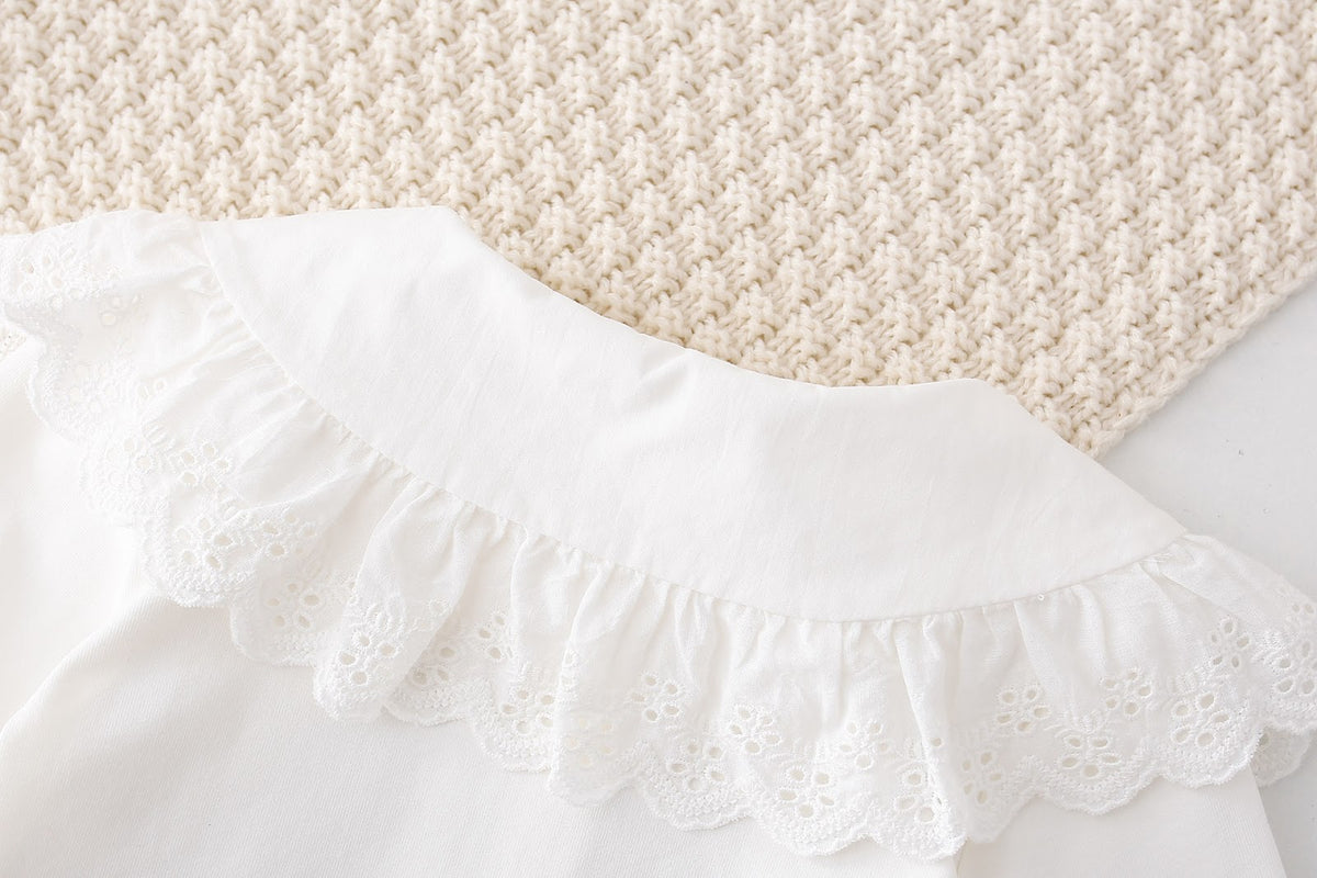 White Eyelet Collar Embroidered Top – TYM-FCN-019