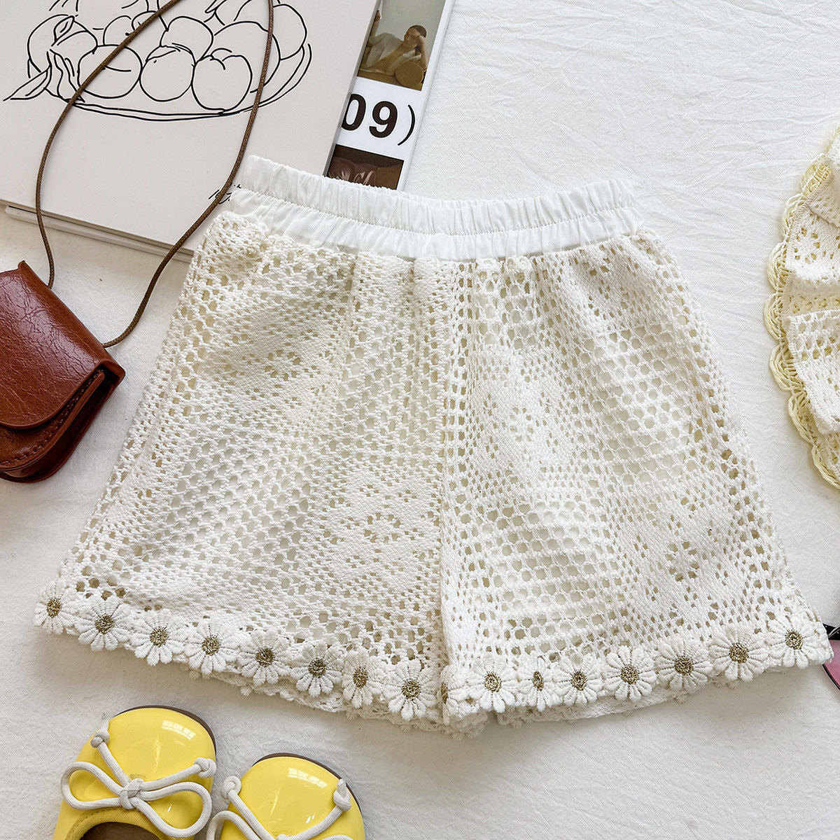 Cream Crochet Lace Tulip Charm Frock – TYM-YWL-051