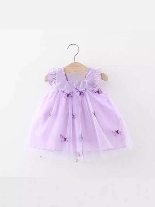 Lilac Butterfly Net Flutter Frock – TYM-WZX-022