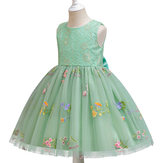 Mint Green Lace Bodice Embroidered Tulle Party Frock – TYM-SLA-001