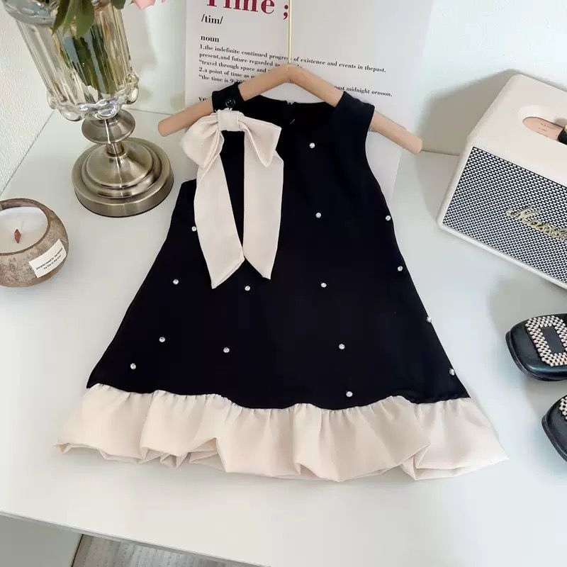 Black and Cream Ruffle Hem A-Line Frock – TYM-YWL-003