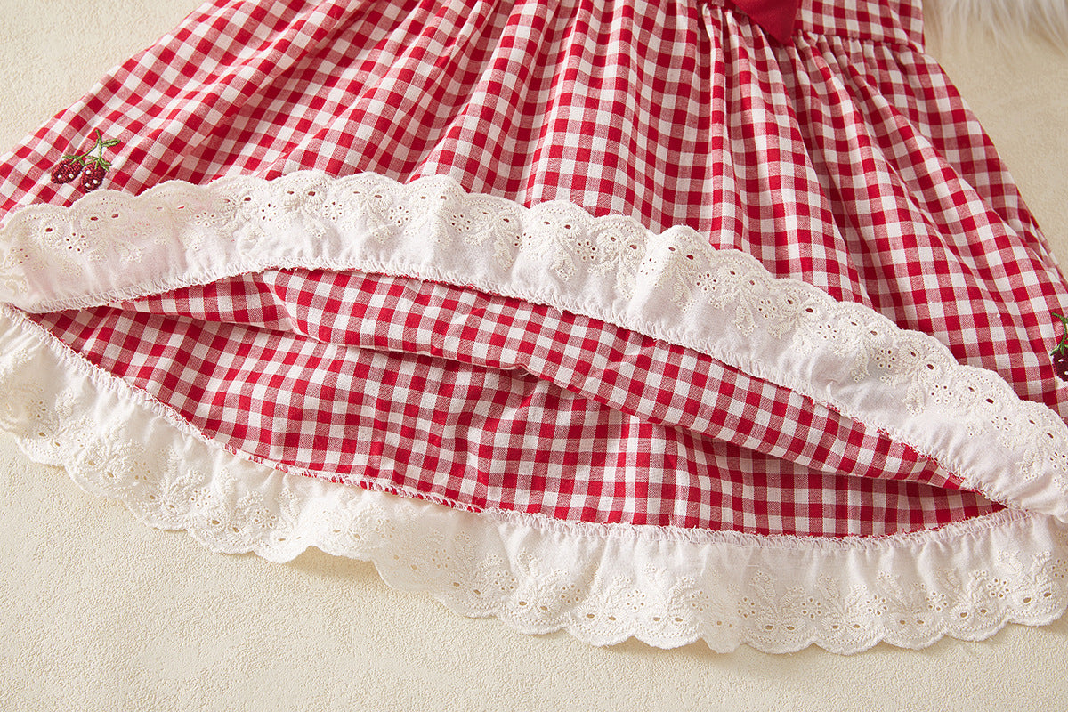 Red Gingham Strawberry Collar Frock – TYM-WZX-026