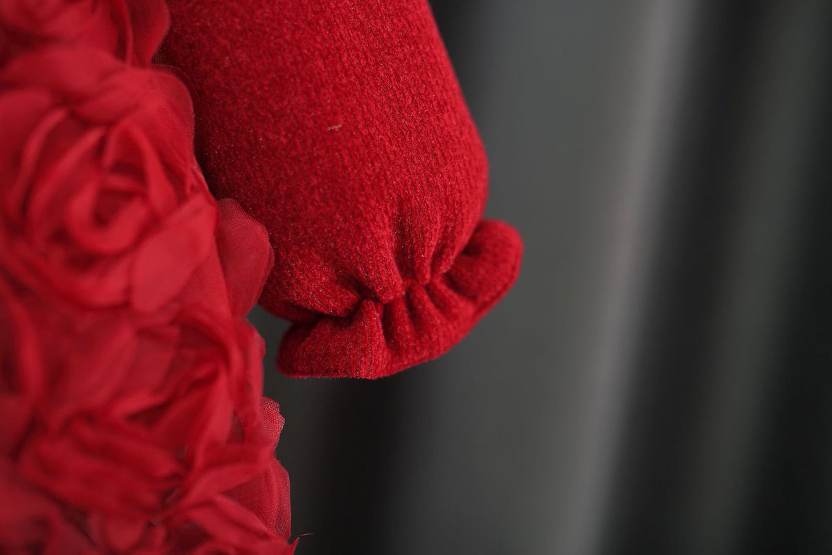 Red Rosette Long Sleeve Winter Frock – TYM-WZX-059