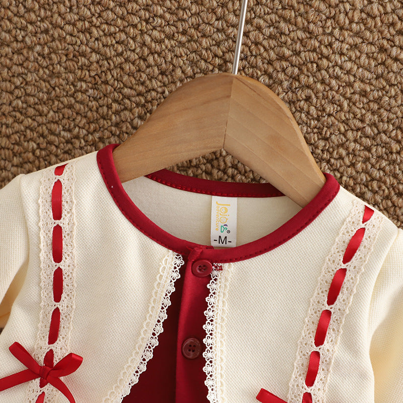 Red Ribbon Cardigan Tulle Frock – TYM-CXM-049