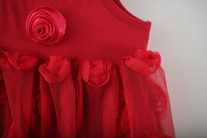 Red Rosette Bubble Slip Frock – TYM-TZO-003