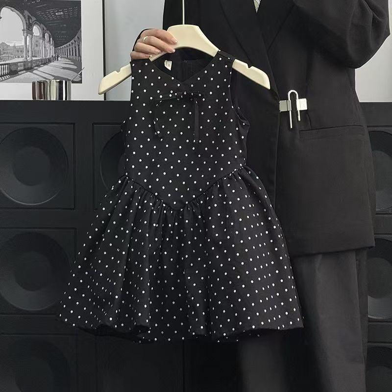 Black Polka Dot Sleeveless Party Frock – TYM-YWL-002