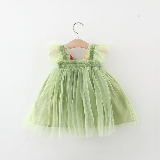 Sage Green Flower Patch Tulle Sundress – TYM-TZO-027
