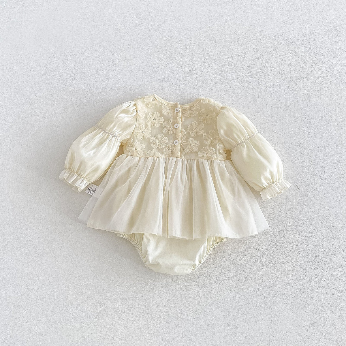 Apricot 3D Flower Bow Skirted Romper – TYM-FCN-012