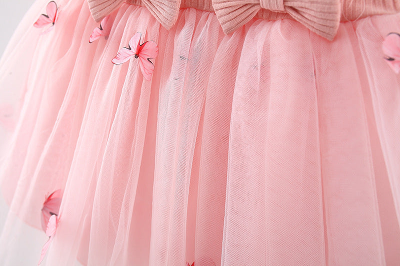 Pink Butterfly Tulle Frock – TYM-TZO-016