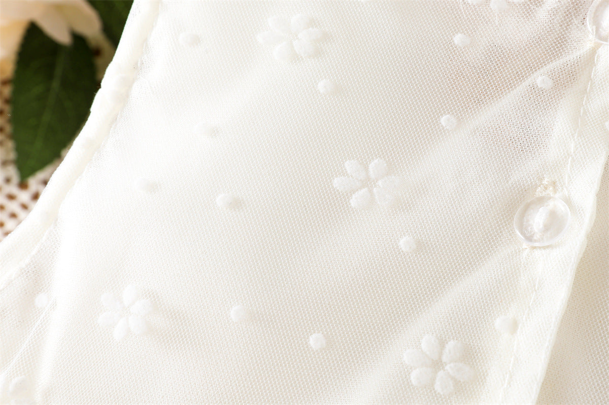 White Daisy Embroidered Tiered Frock – TYM-WZX-028