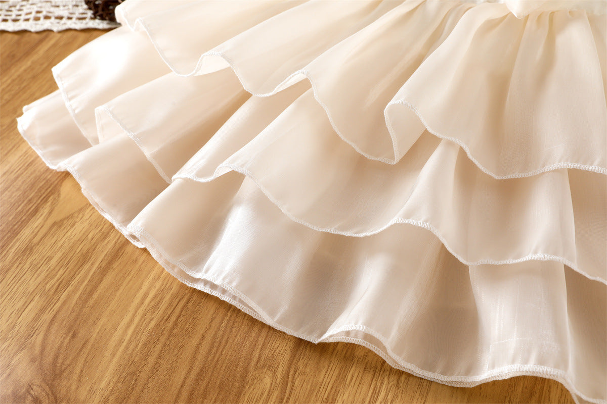 White Daisy Embroidered Tiered Frock – TYM-WZX-028