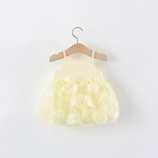 Lemon Yellow Rosette Bubble Slip Frock – TYM-TZO-004