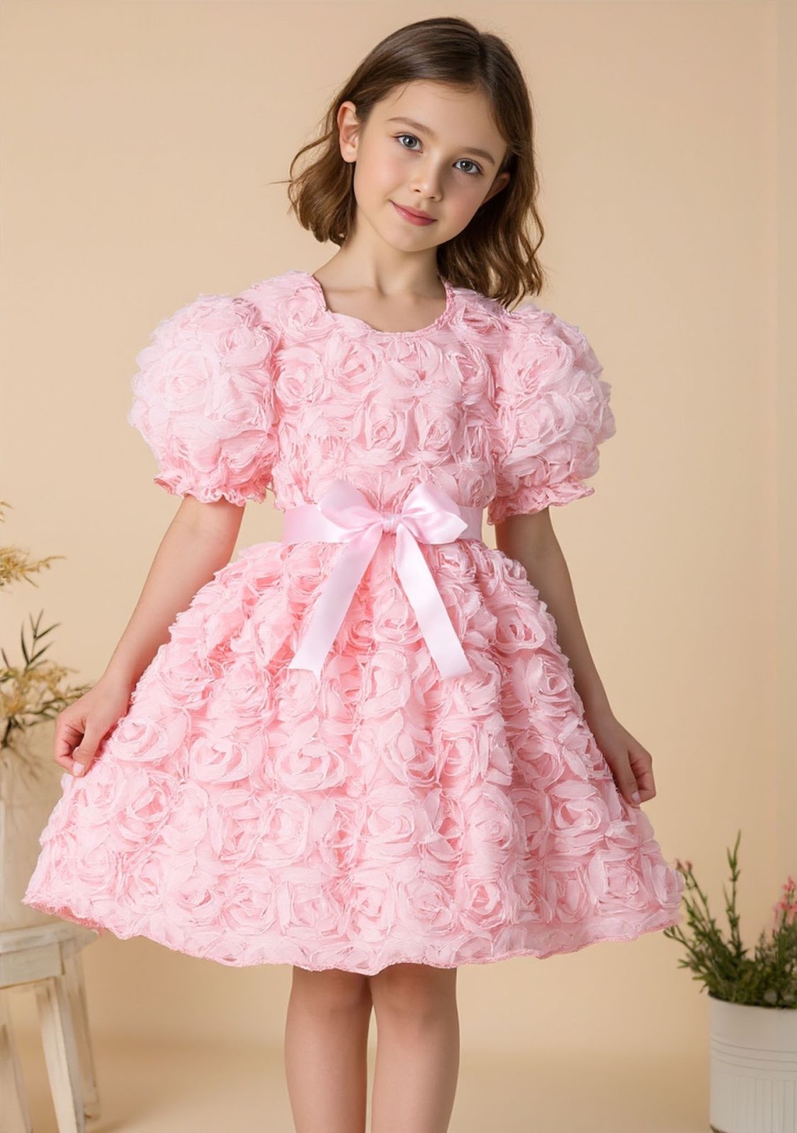 Baby Pink Rosette Party Frock – TYM-SZL-002