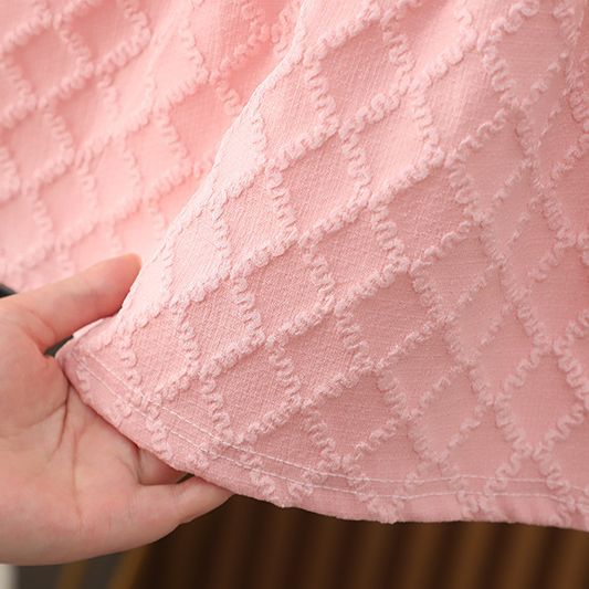 Pink Quilted Pinafore Flower Frock – TYM-CXM-056