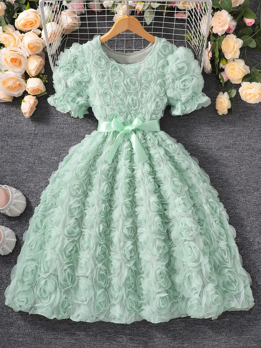Mint Green Rosette Party Frock – TYM-SZL-006