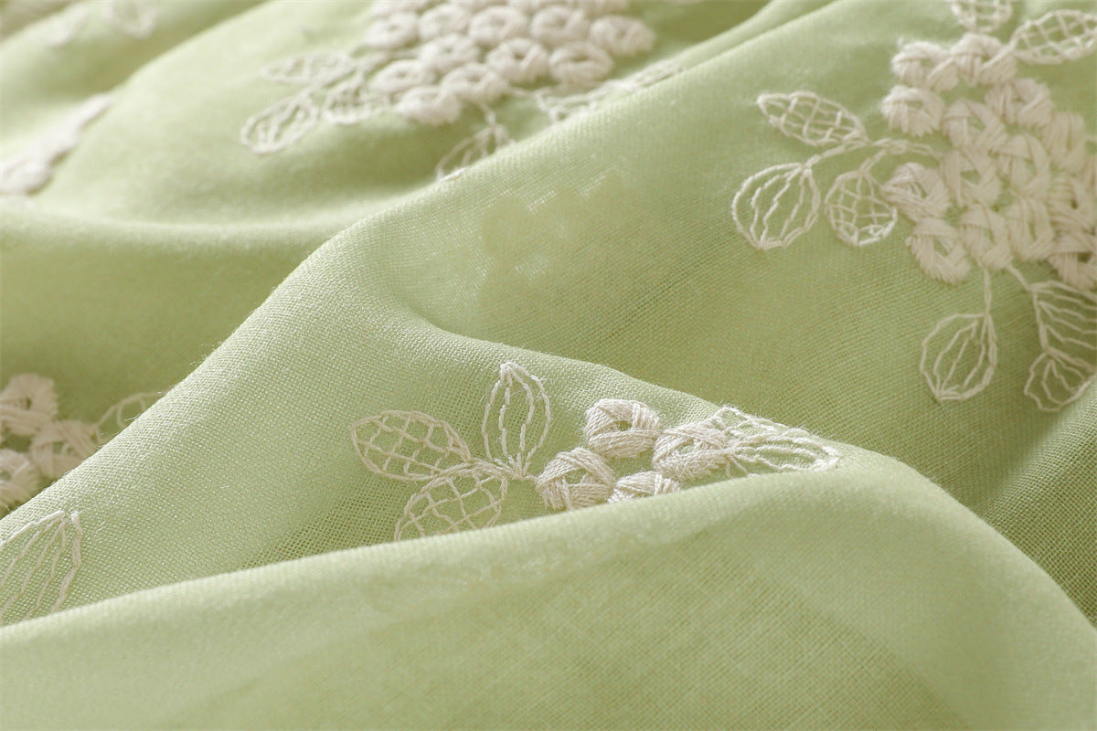 Sage Green Floral Embroidered Tulle Hem Sundress – TYM-WZX-030