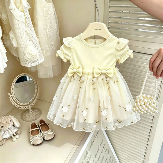 Ivory Flower Tulle Frock – TYM-CXM-004