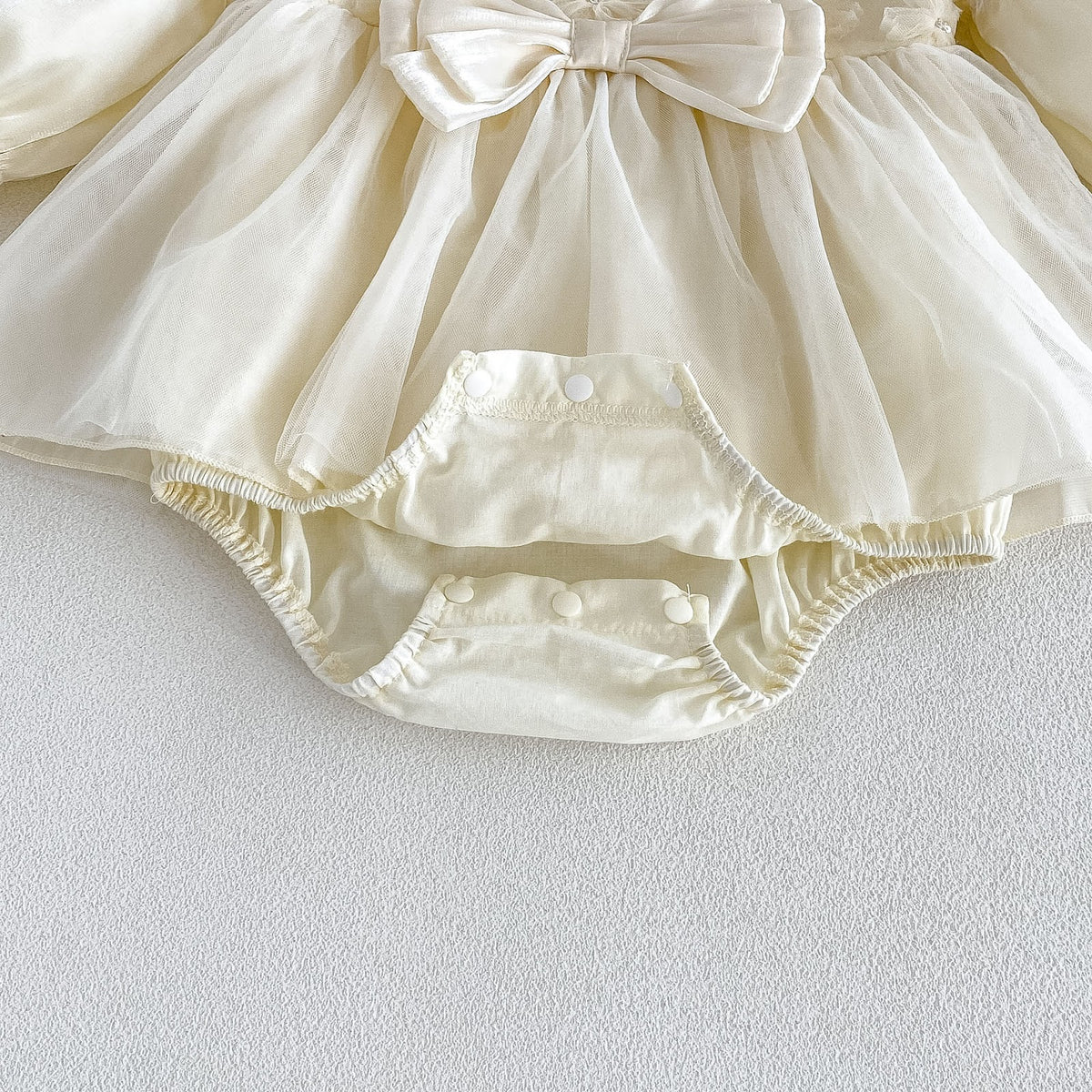 Apricot 3D Flower Bow Skirted Romper – TYM-FCN-012