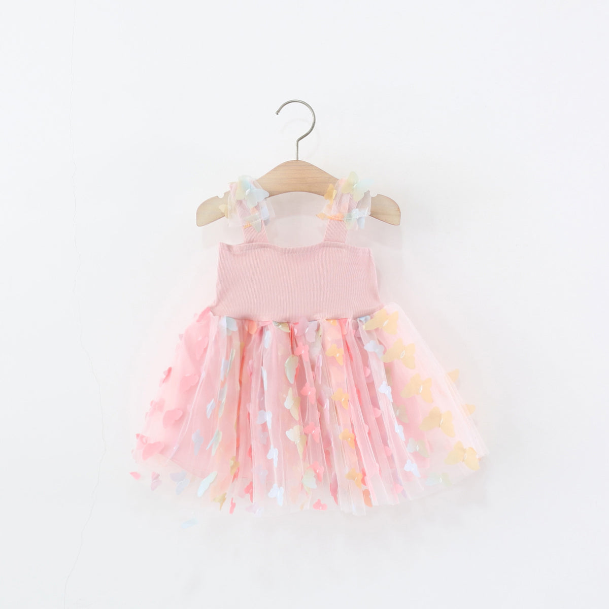 Pink 3D Butterfly Strap Frock – TYM-TZO-025