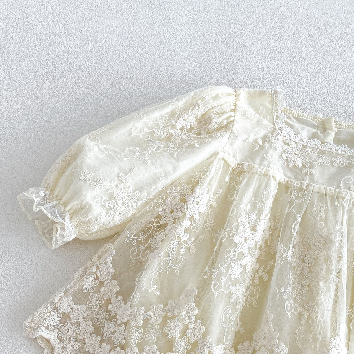 Cream Floral Lace Square Neck Romper – TYM-FCN-021