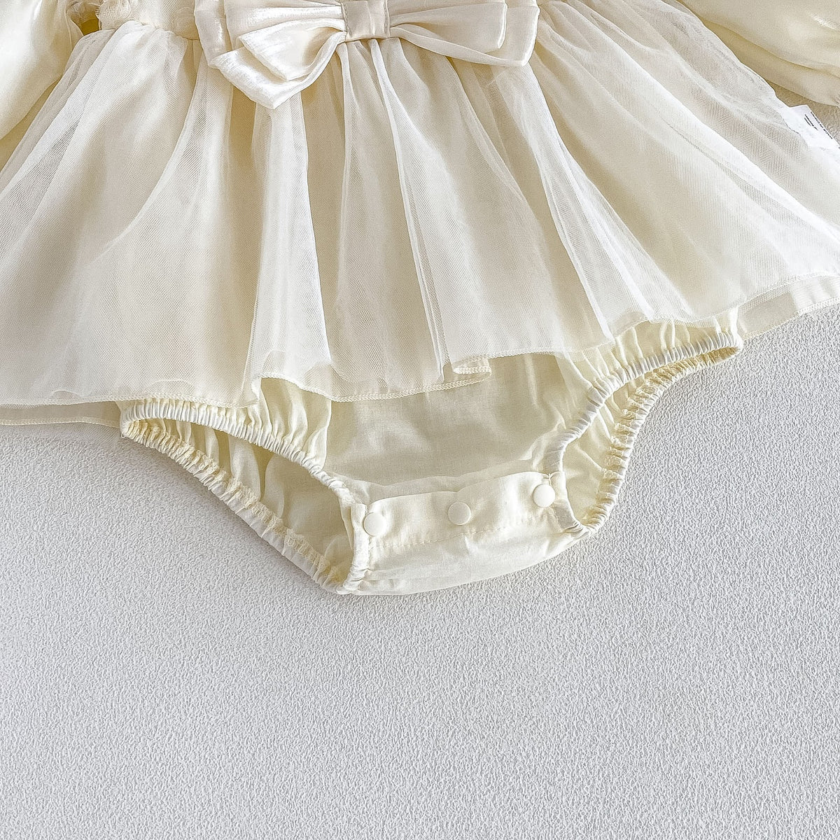 Apricot 3D Flower Bow Skirted Romper – TYM-FCN-012