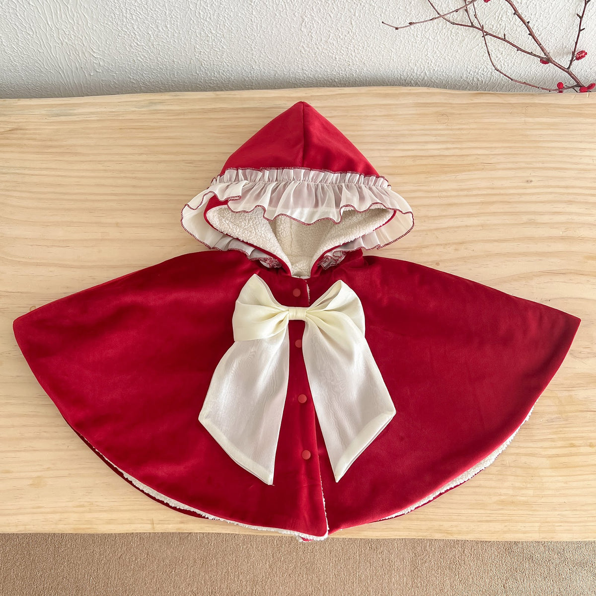 Red Hooded Bow Cape – TYM-FCN-022