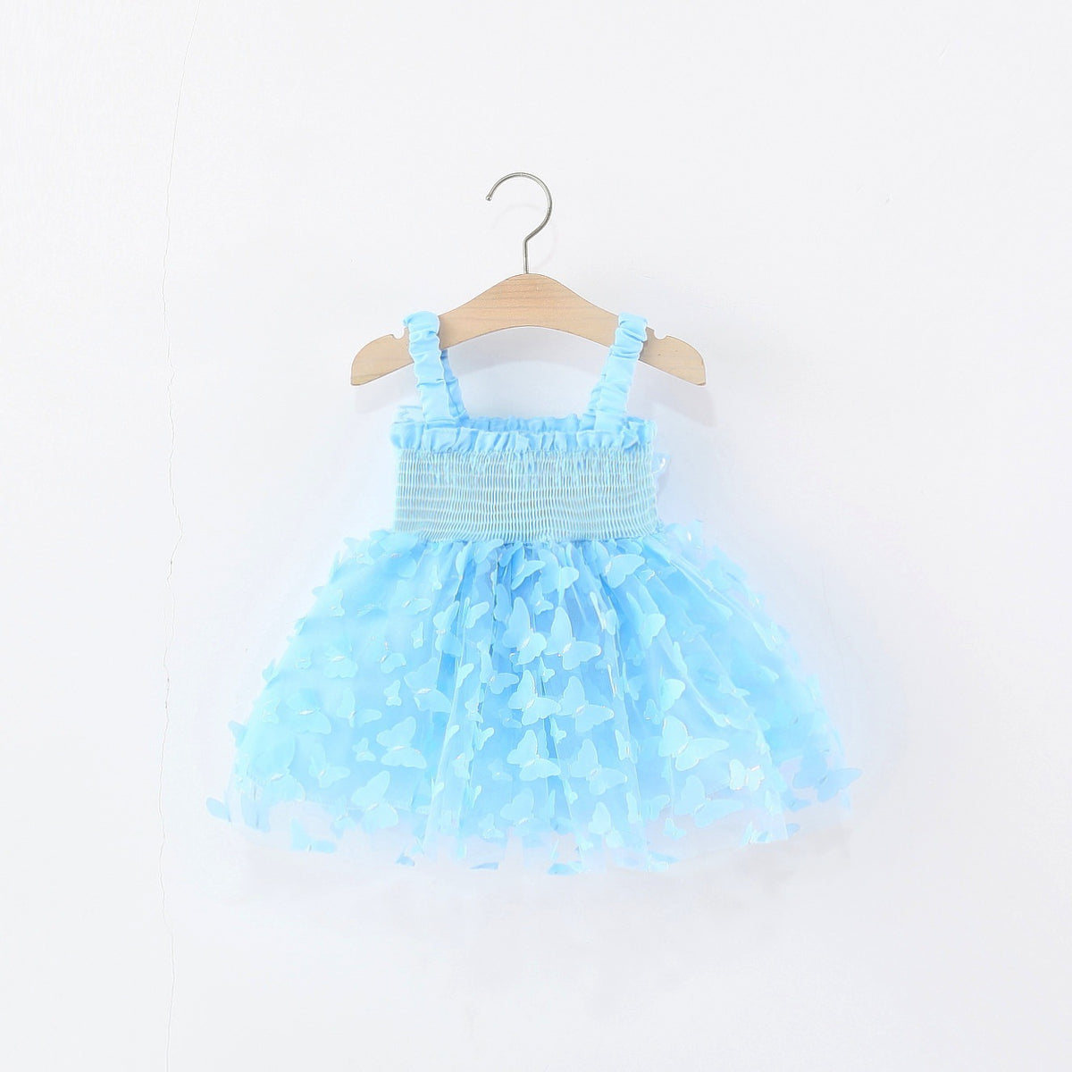 Sky Blue Butterfly Wing Tulle Frock – TYM-TZO-035
