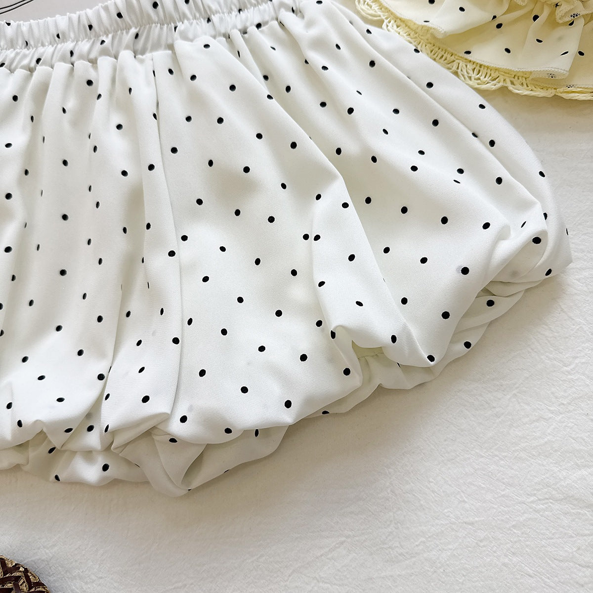 White Polka Dot Halter Ruffle Bubble Dress – TYM-PCY-001