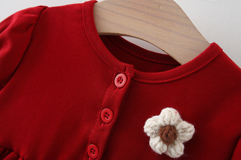 Red Strawberry Net Puff Sleeve Frock – TYM-WZX-013
