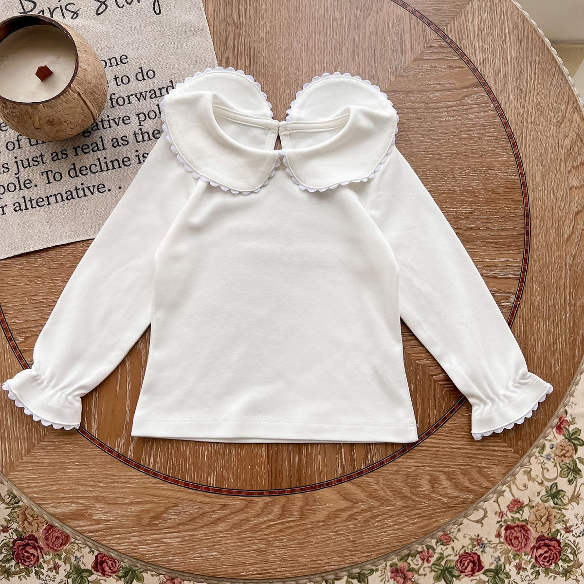 White Peter Pan Collar Top – TYM-FCN-010