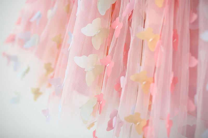 Pink 3D Butterfly Strap Frock – TYM-TZO-025