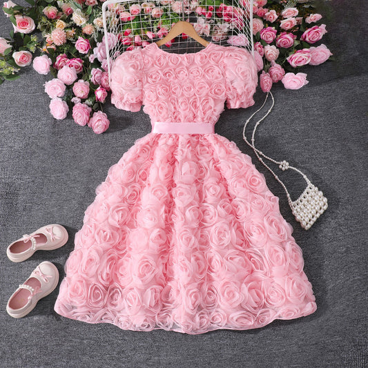 Baby Pink Rosette Party Frock – TYM-SZL-002